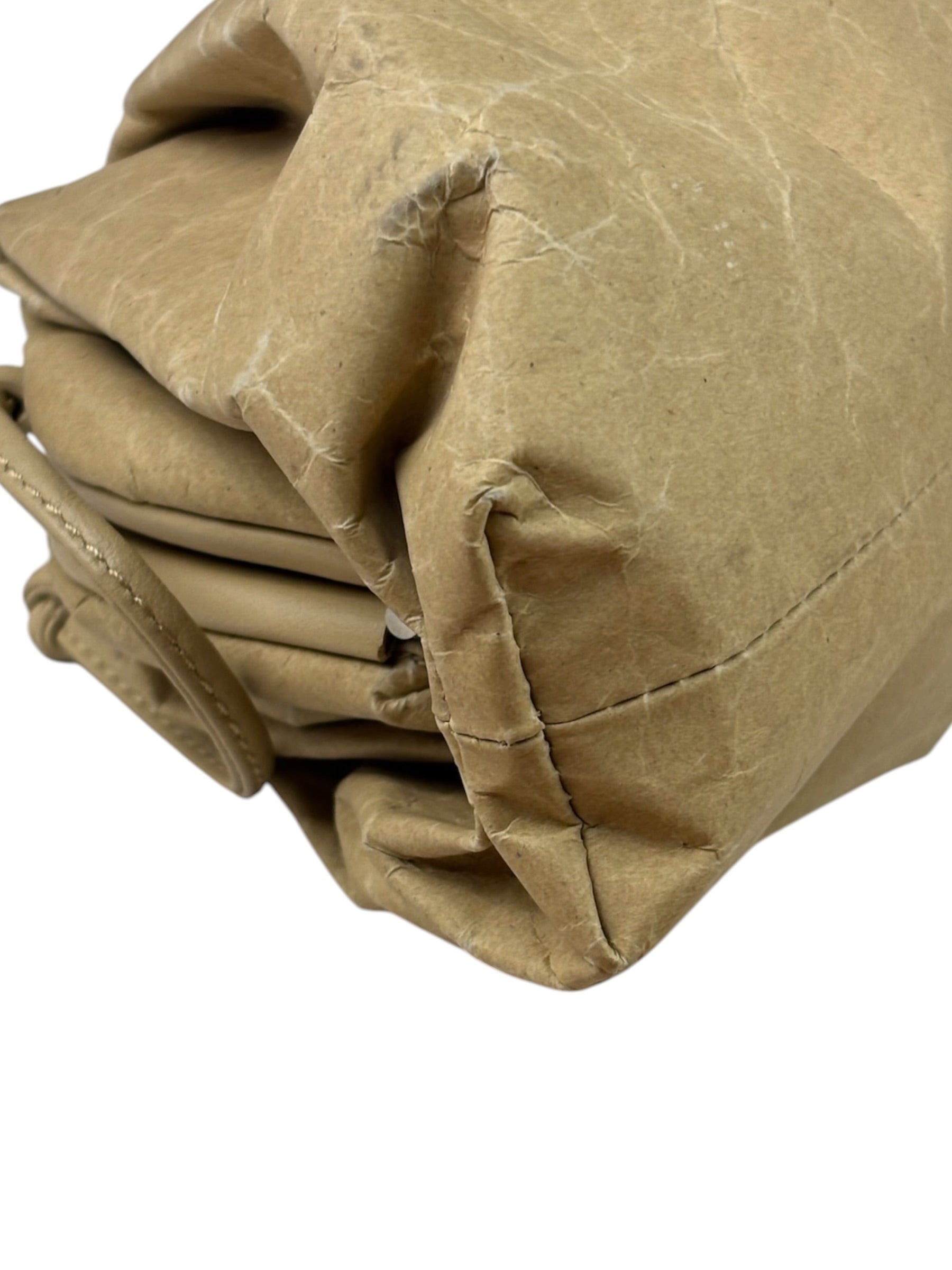 Bottega Veneta Beige Leather Kraft Paper Mini Pouch – 17th St
