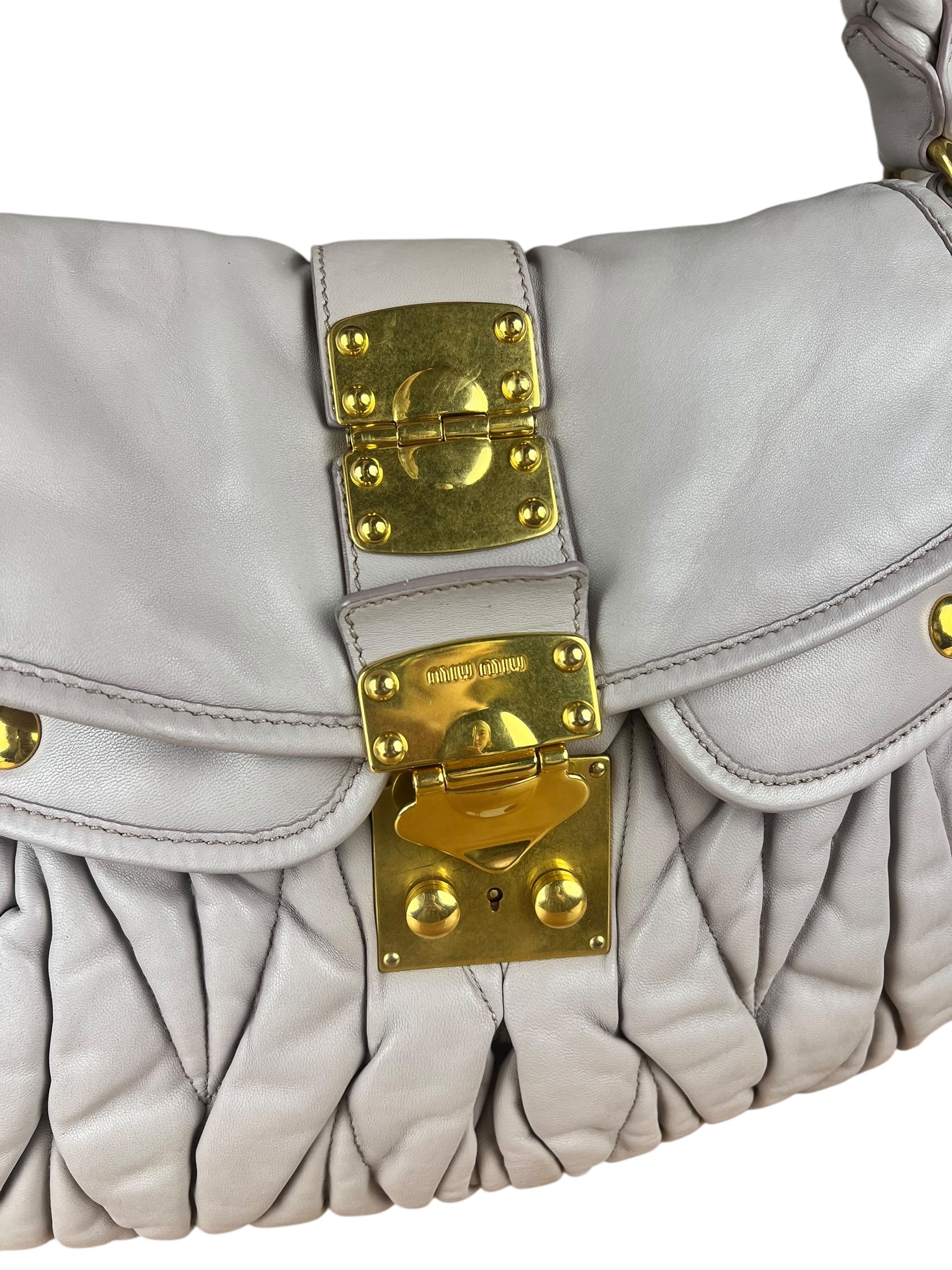 Miu Miu Lilac Nappa Leather Shoulder Bag