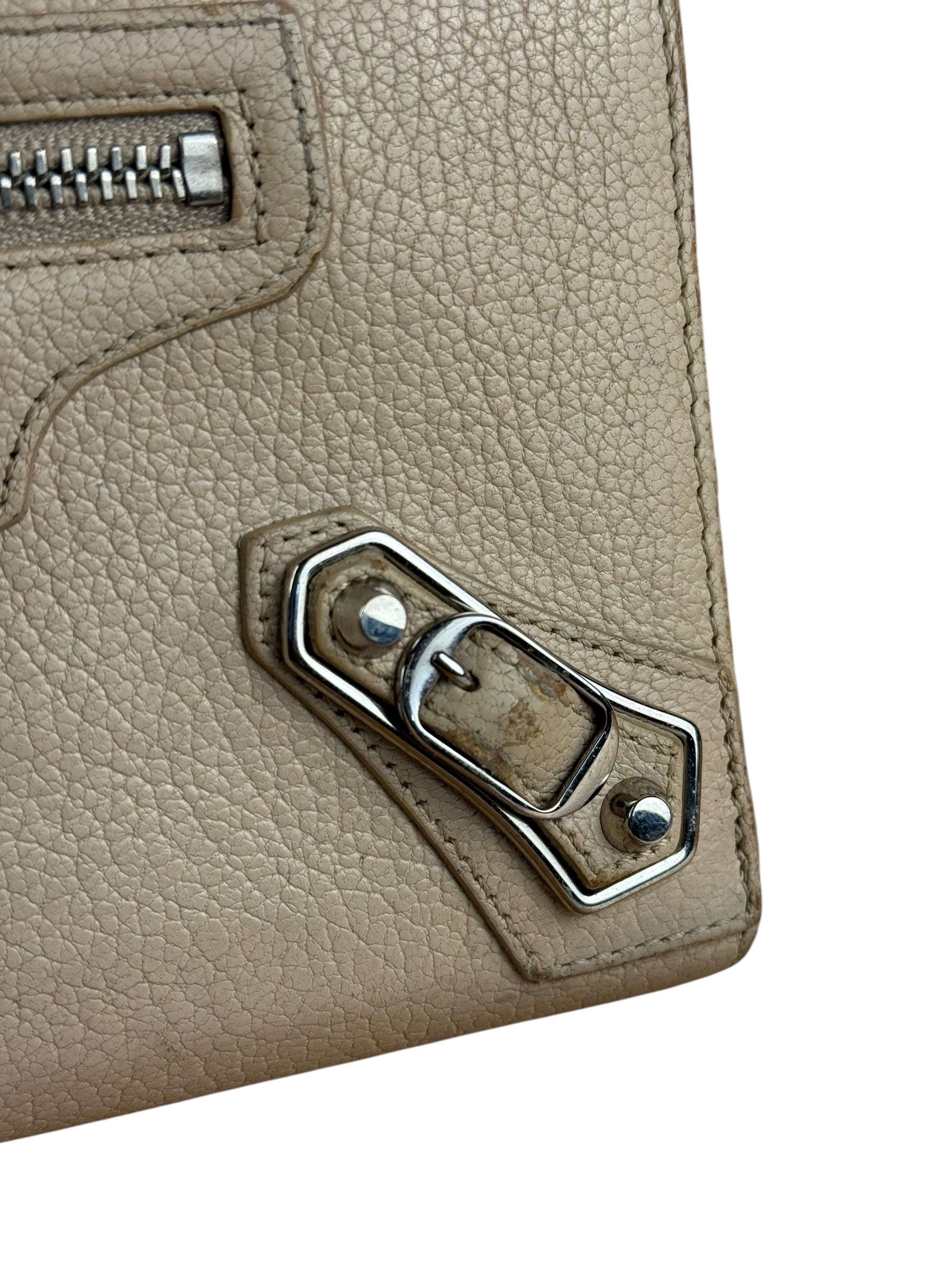 Balenciaga Beige Moto Zippy Wallet