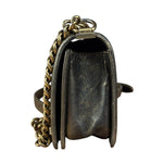 Chanel Metallic Dark Bronze Leather Old Medium Boy Flap Shoulder Bag