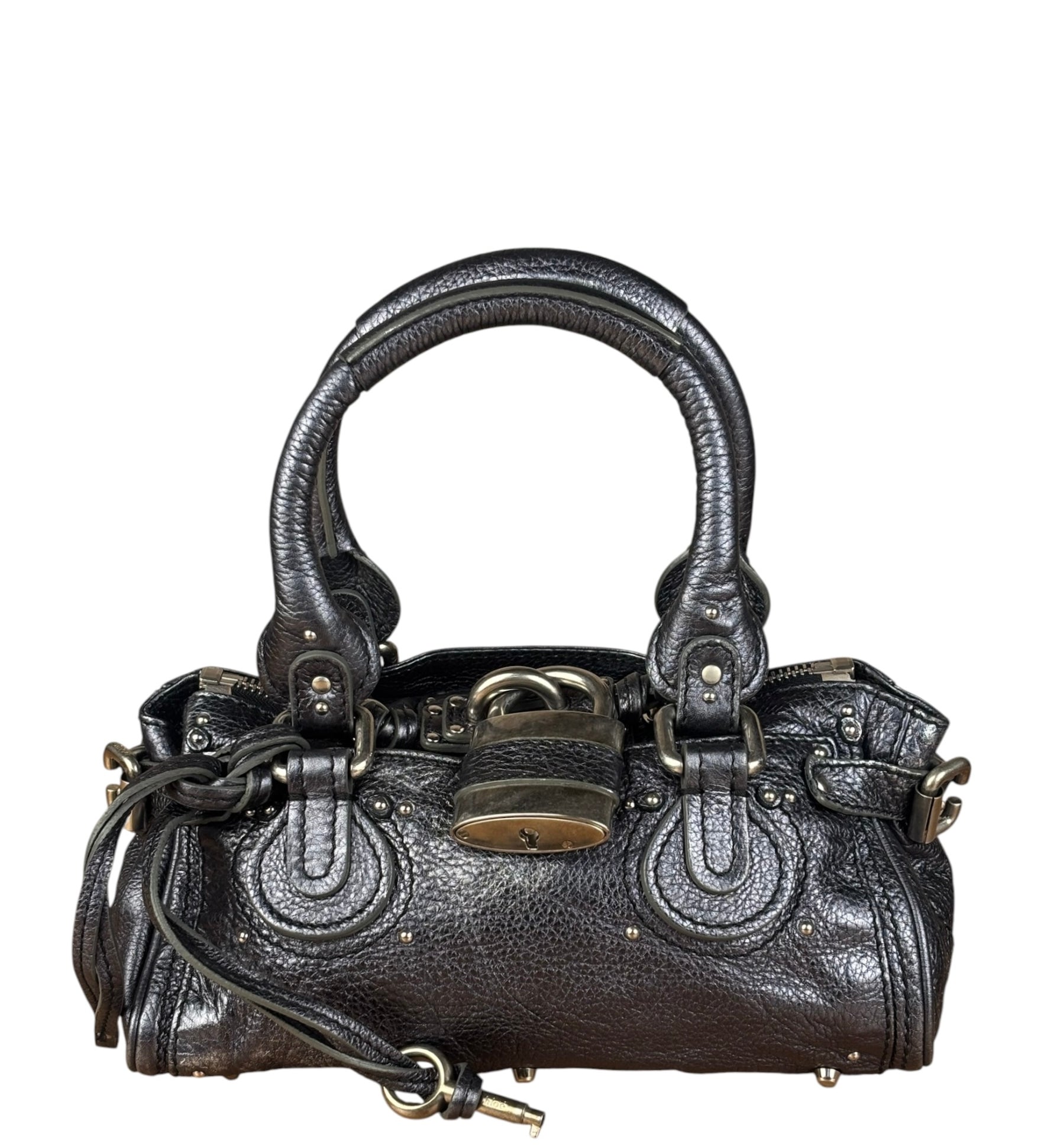 Chloé Grey Metallic Small Paddington Handbag