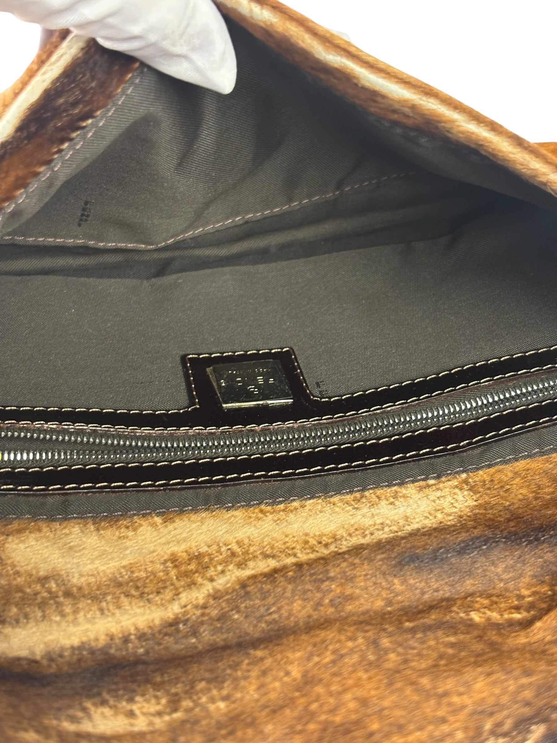 Fendi Pony Hair/Leather Trim Baguette