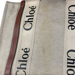 Chloe Leather Trim Woody Medium Tote Bag
