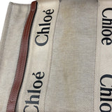 Chloe Leather Trim Woody Medium Tote Bag
