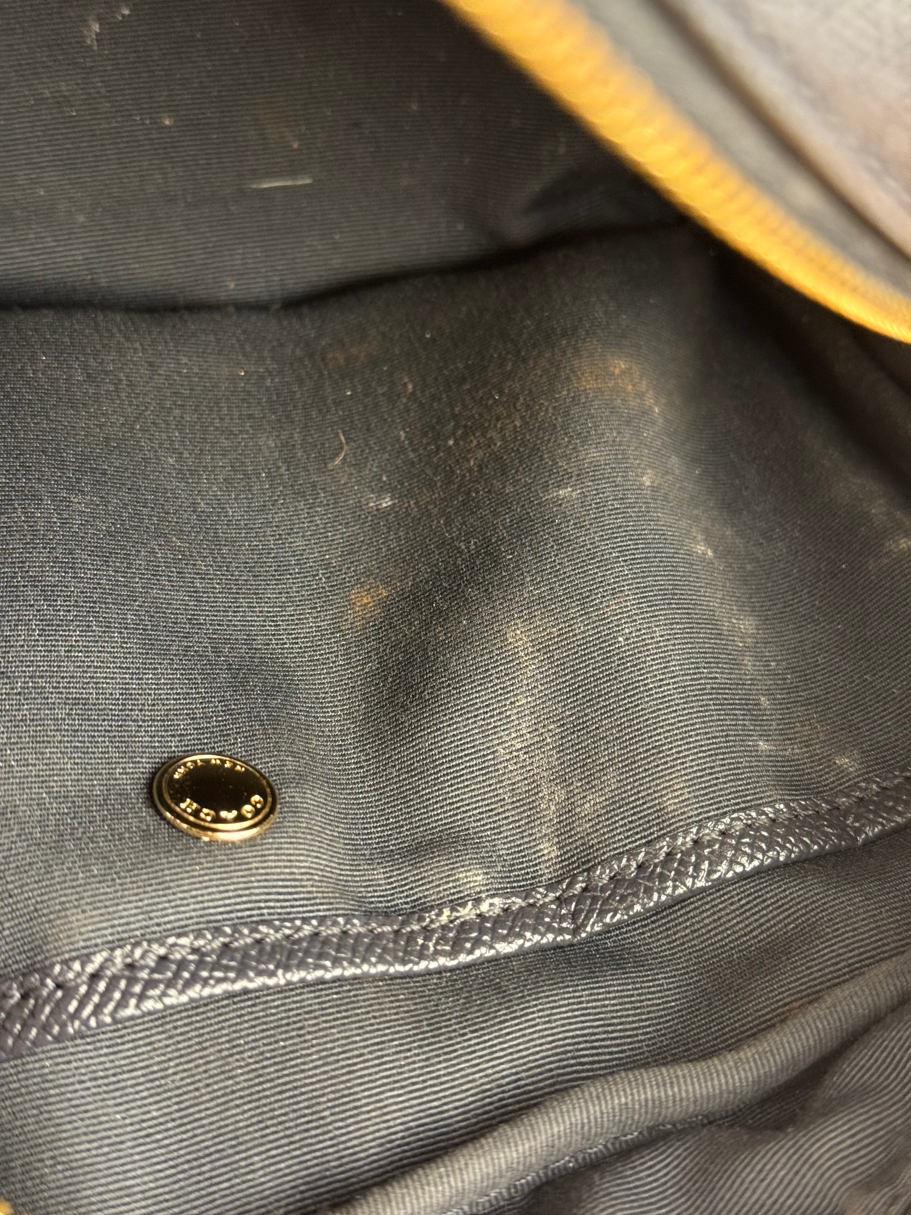 Coach Cosmetic Pouch Navy Blue Pebbled Leather