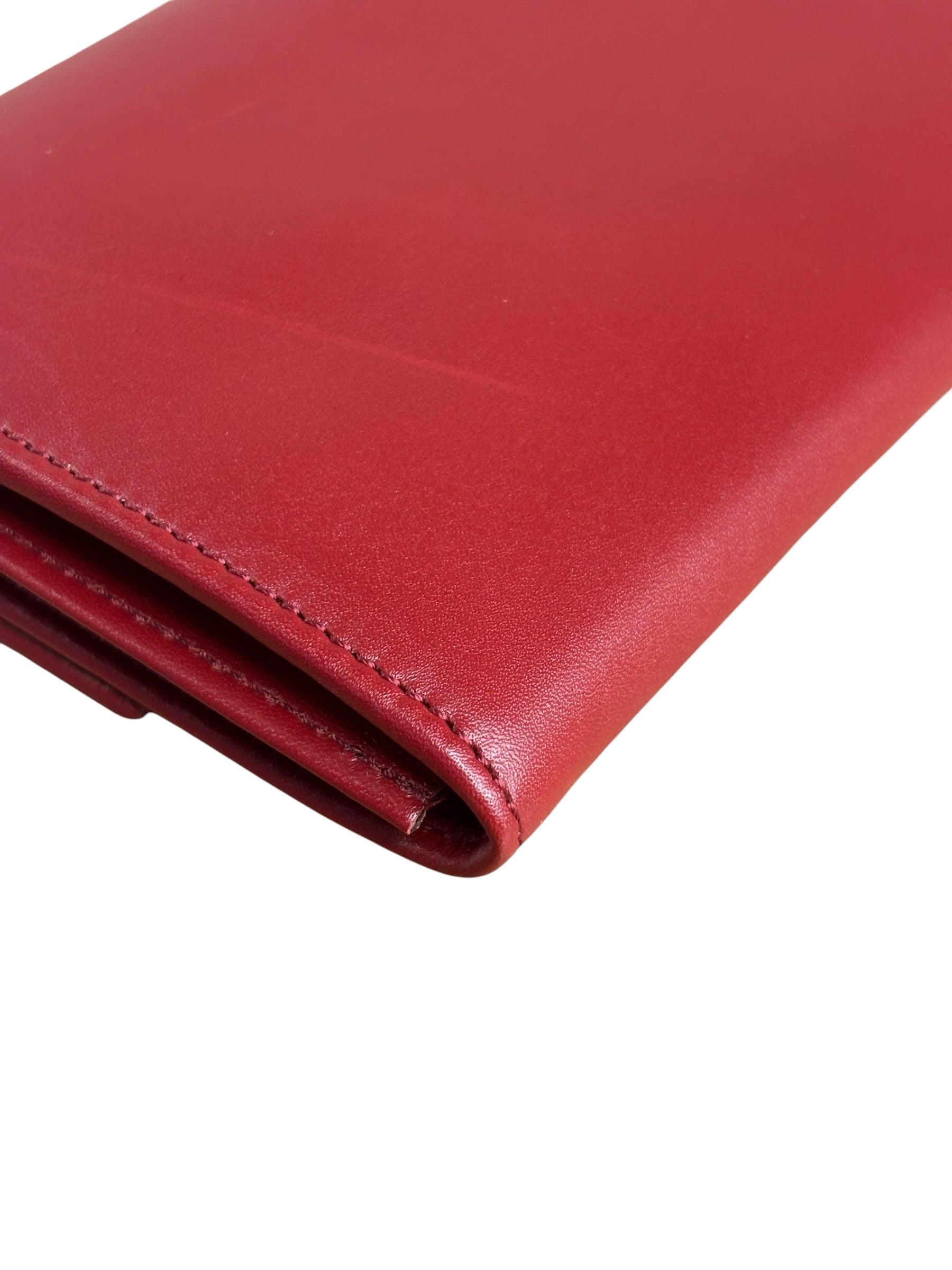 Fendi Red Leather Long Wallet