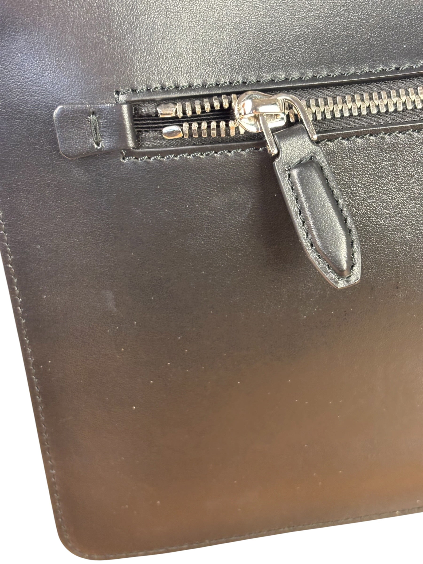 Salvatore Ferragamo Black Leather Clutch