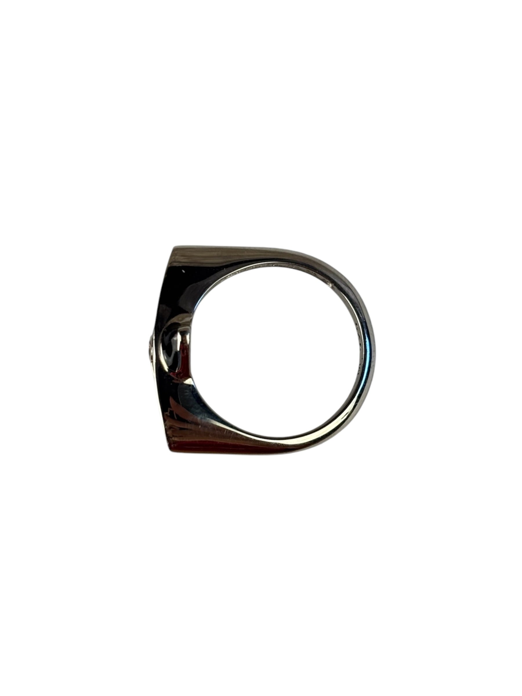 Vivienne Westwood Silver Diamante Black Enamel Ring
