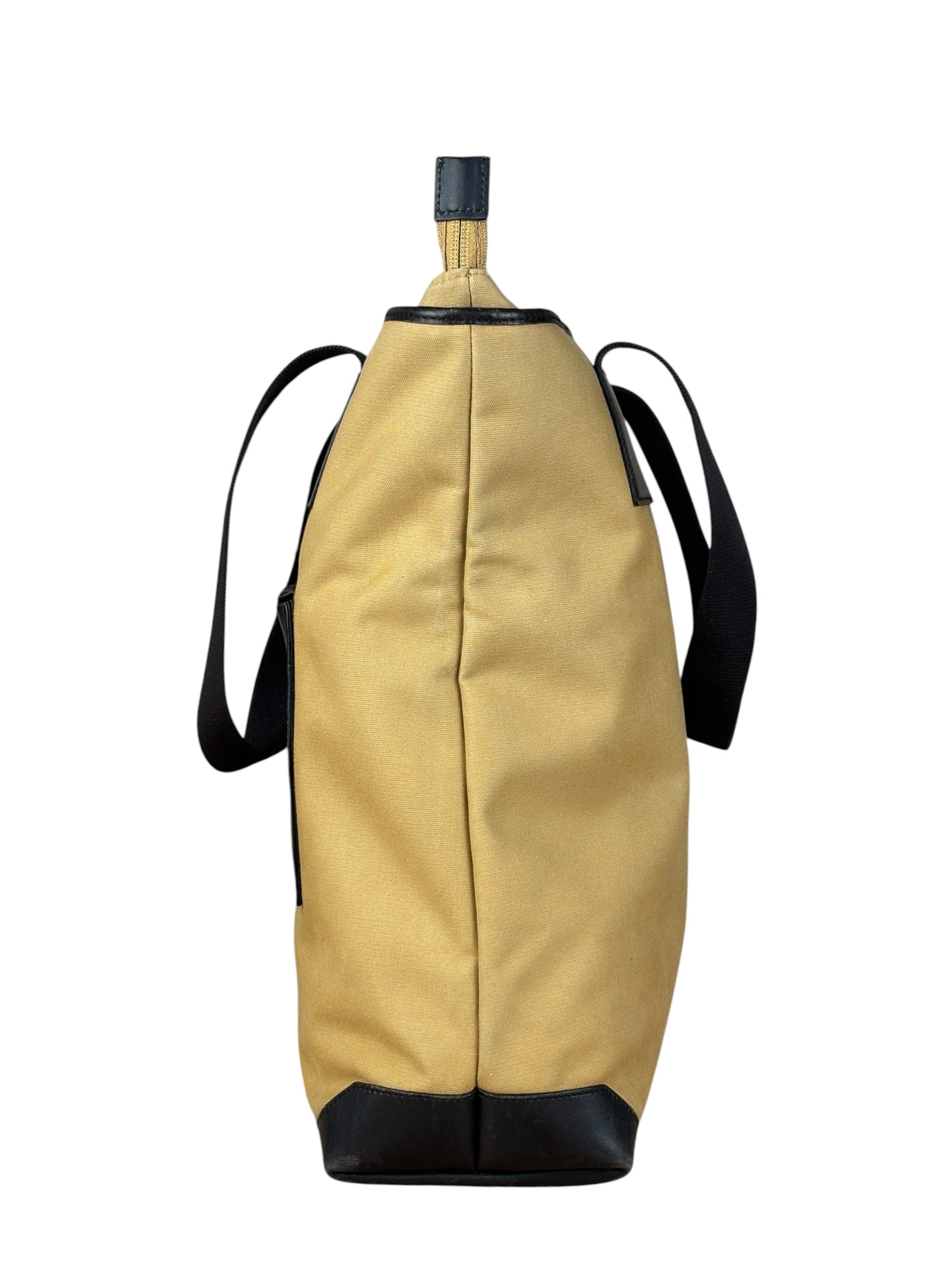 Gucci Vintage Brown Canvas Zip Tote
