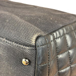 Chanel Vintage Canvas & Leather Chocolate Bar Fold-Over Tote Bag