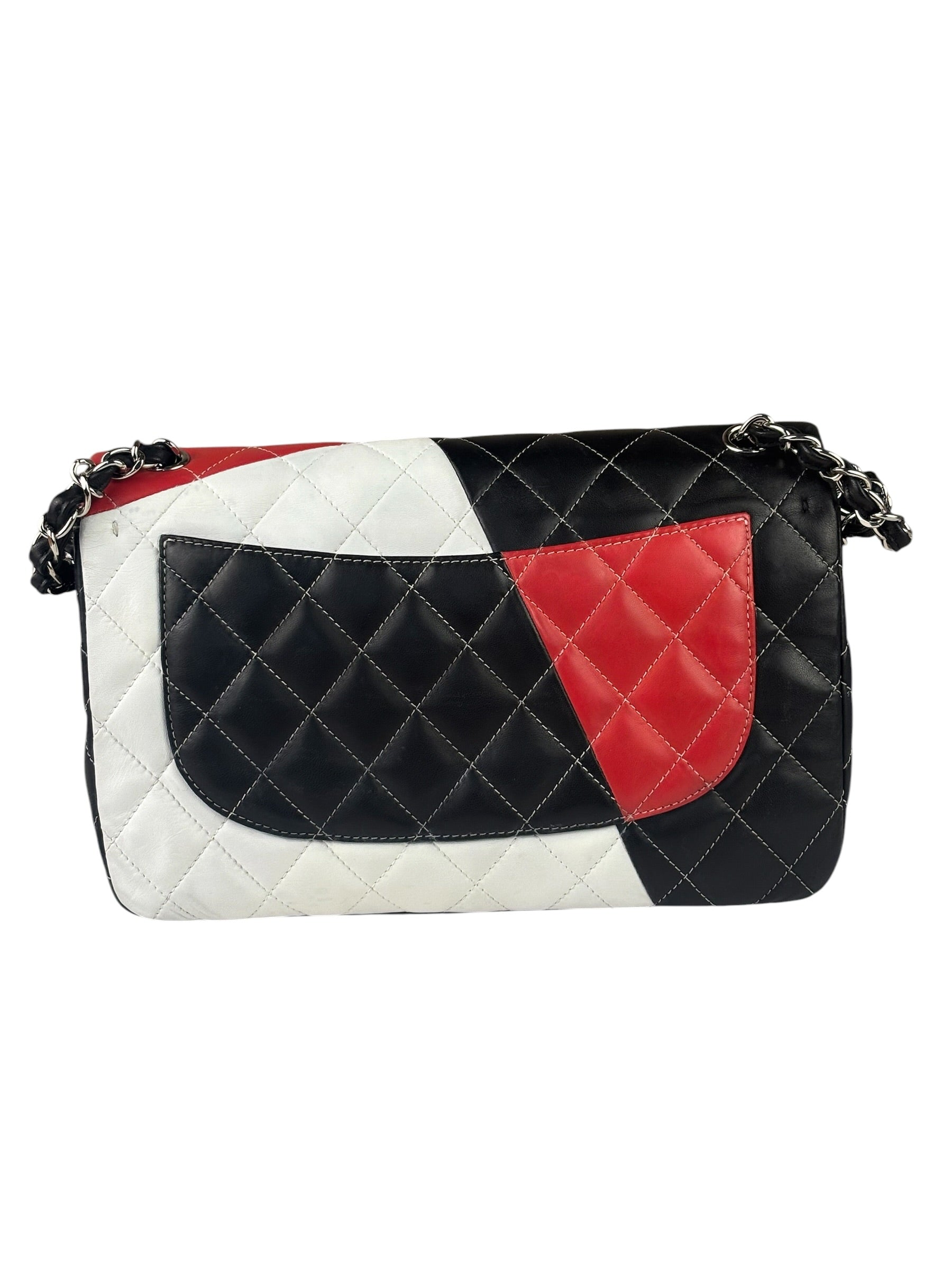 Chanel Colorblock Quilted Lambskin Medium Double Flap Bag 2013