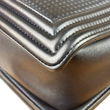 Chanel Navy Lambskin Cube Embossed XL Boy Flap 2013