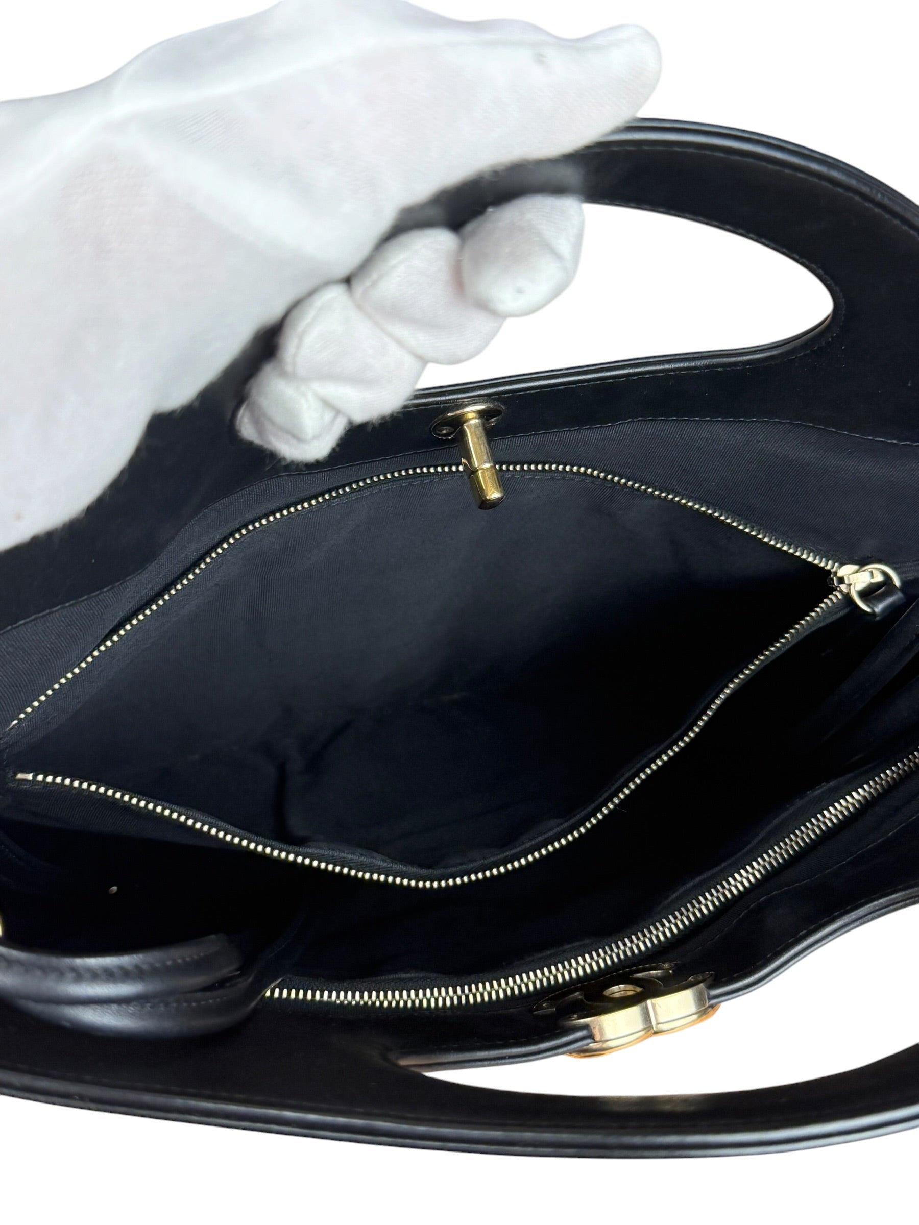 Chanel 31 Black Leather Quilted Shopping Clutch Shoulder Bag 2018