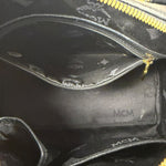MCM Vintage Black Leather Boston Handbag