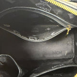 MCM Vintage Black Leather Boston Handbag