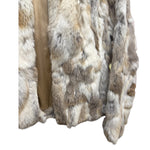 Diva Brown/White Zip-Up Rabbit Fur Jacket
