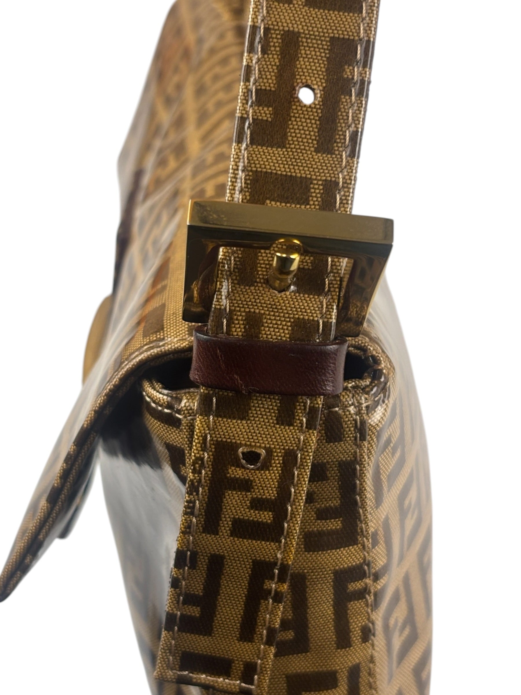 Fendi FF PVC Coated Sequin Buckle Baguette