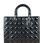 Christian Dior Black Cannage Quilted Leather Medium Lady Dior Handbag