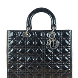 Christian Dior Black Cannage Quilted Leather Medium Lady Dior Handbag