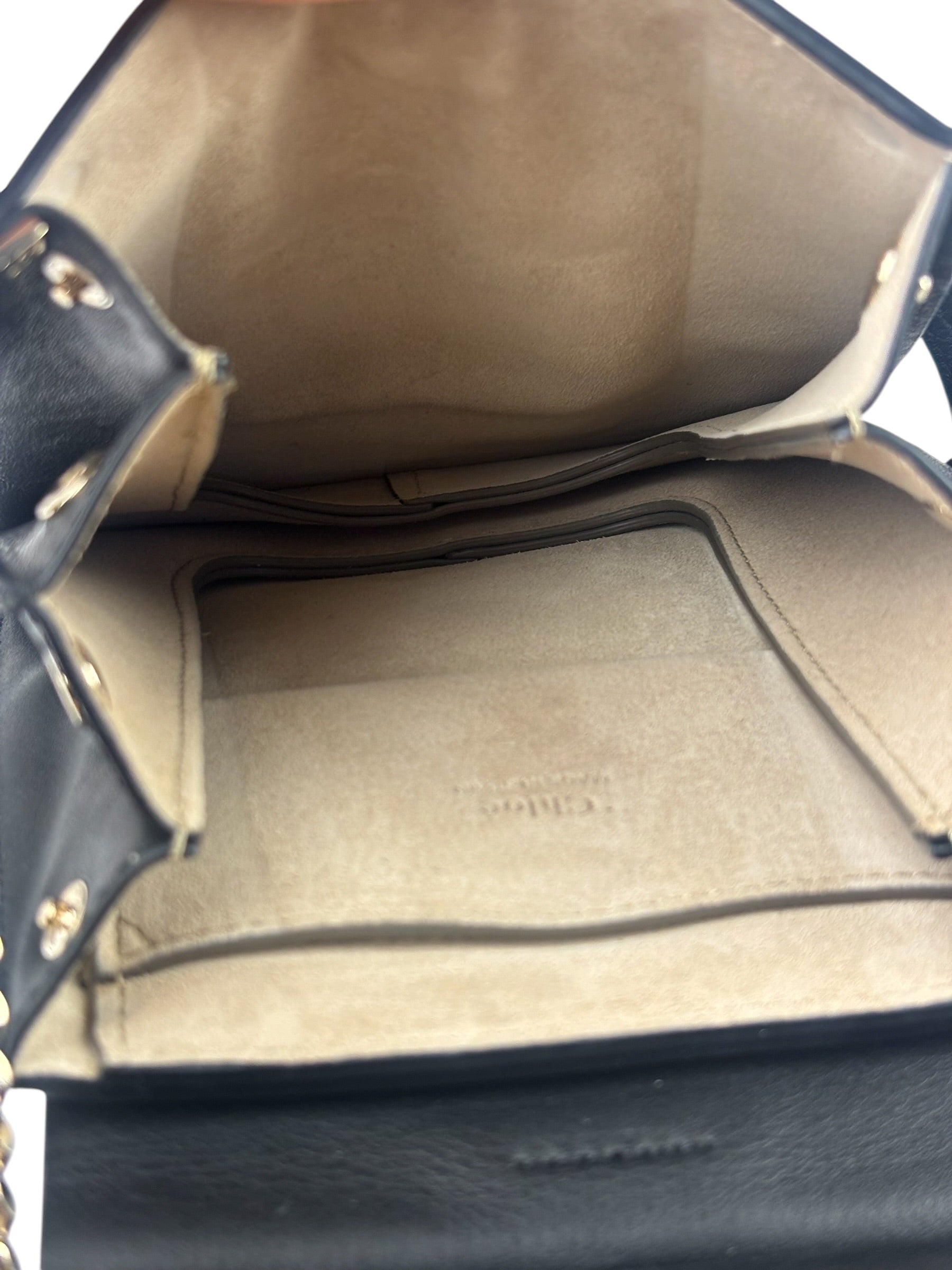 Chloe Black Suede/Leather Faye Bracelet Crossbody Bag