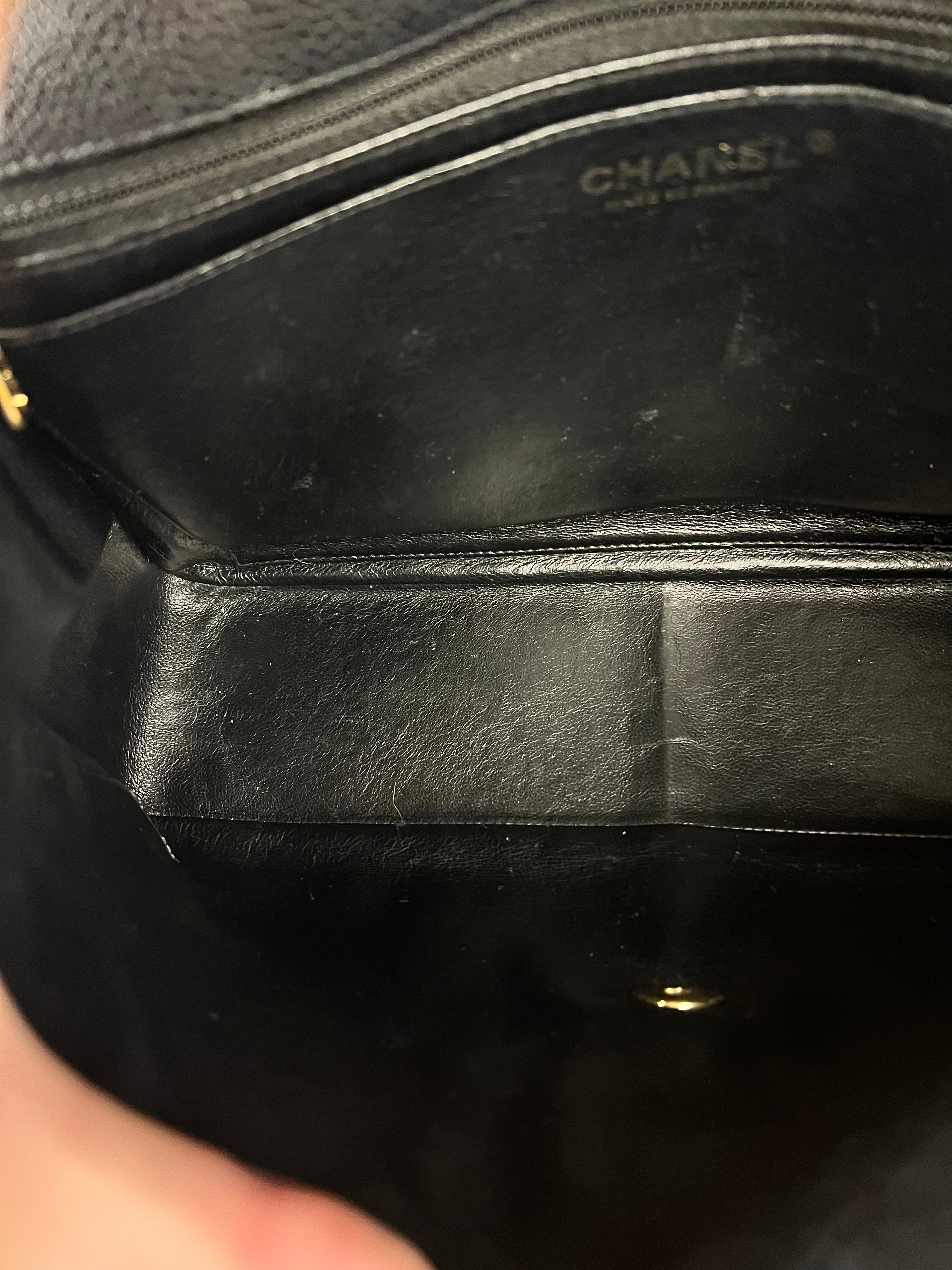 Chanel Black Caviar Leather Single Flap Bag '04