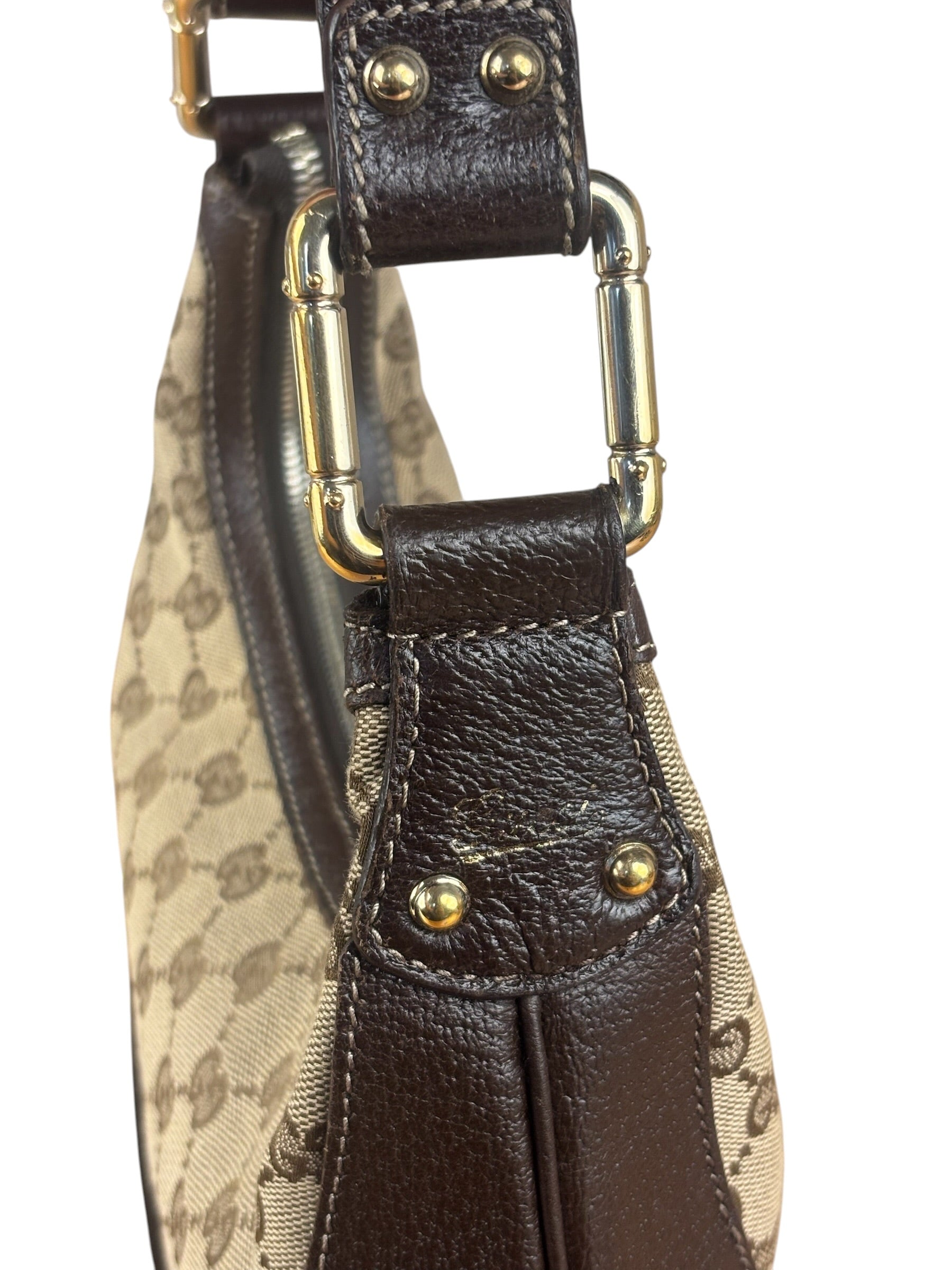 Gucci GG Canvas Bamboo Horsebit Amalfi Hobo