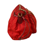 Prada Rosso Red Tessuto Nylon/Saffiano Leather Trim Shoulder Bag