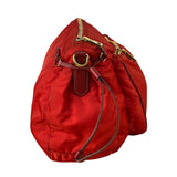 Prada Rosso Red Tessuto Nylon/Saffiano Leather Trim Shoulder Bag