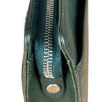 Burberry Dark Green Saffiano Leather Clutch