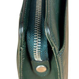 Burberry Dark Green Saffiano Leather Clutch
