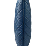 Chanel Blue Quilted Leather O-Case Zipped Pouch 2017