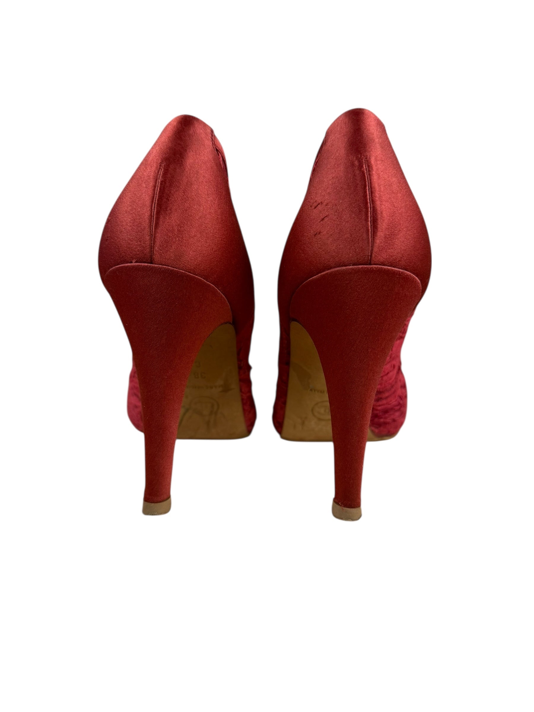 Chanel Floral Lace Red Heel