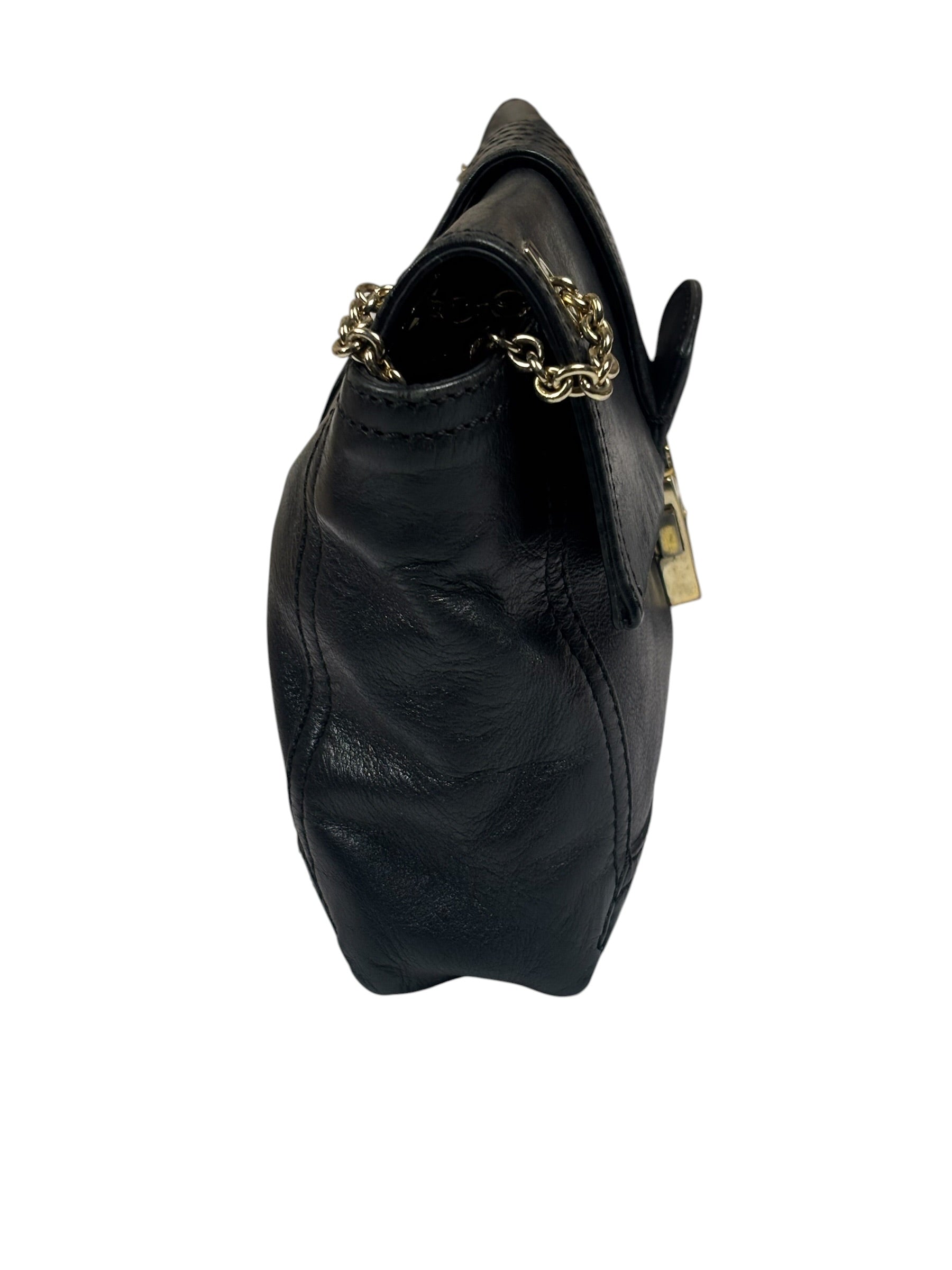 Fendi Black Leather Maxi Baguette