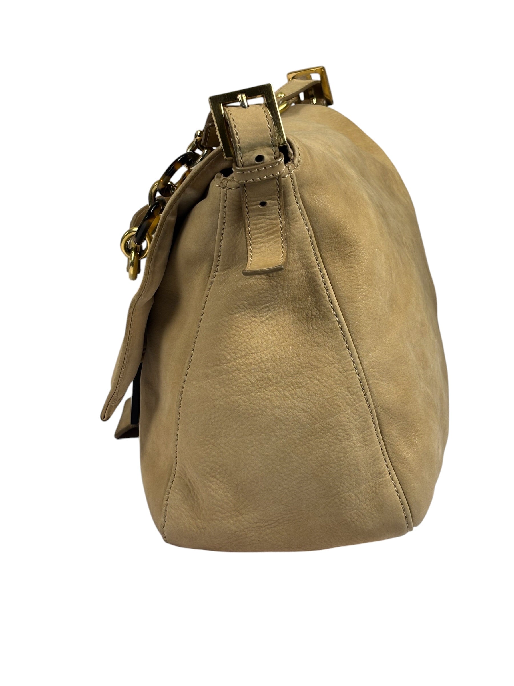Fendi Beige Leather Mamma Baguette