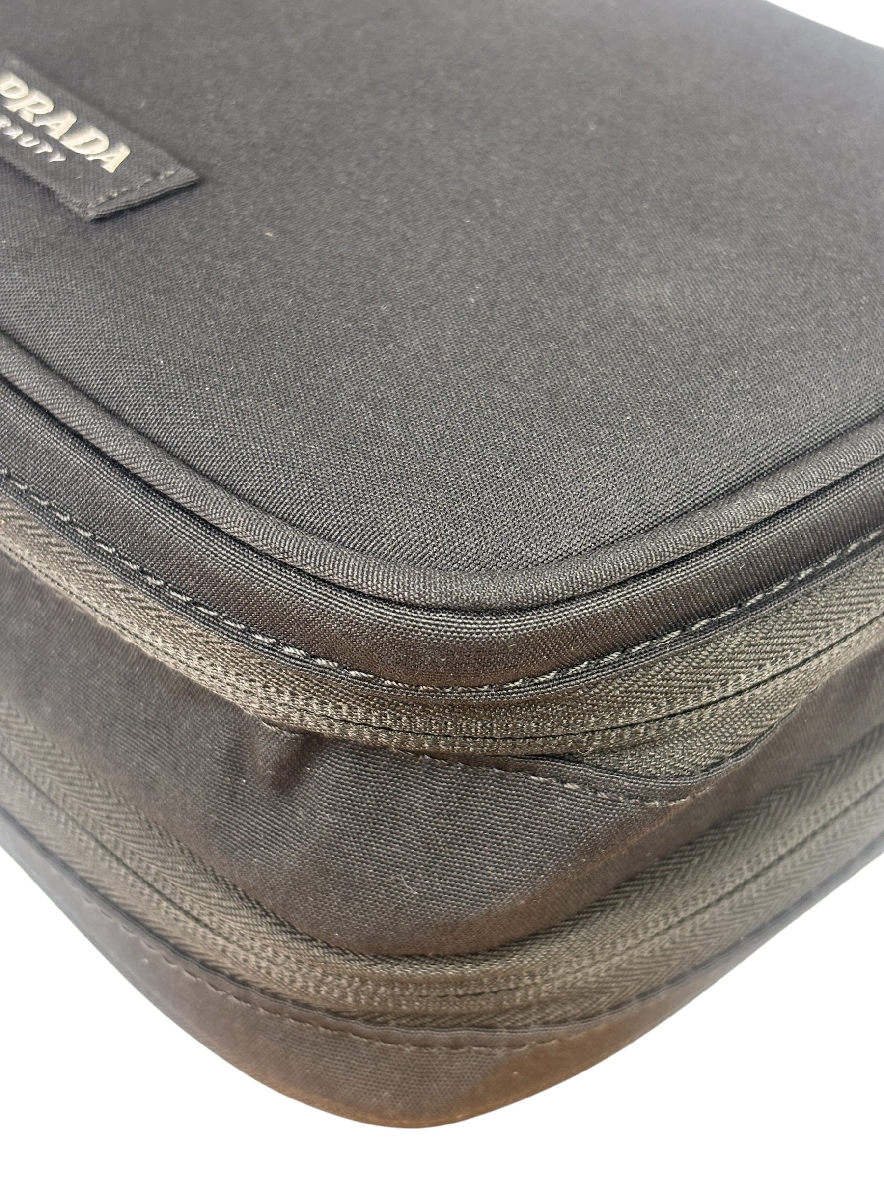 Prada Beauty Black Canvas Travel Cosmetic Pouch