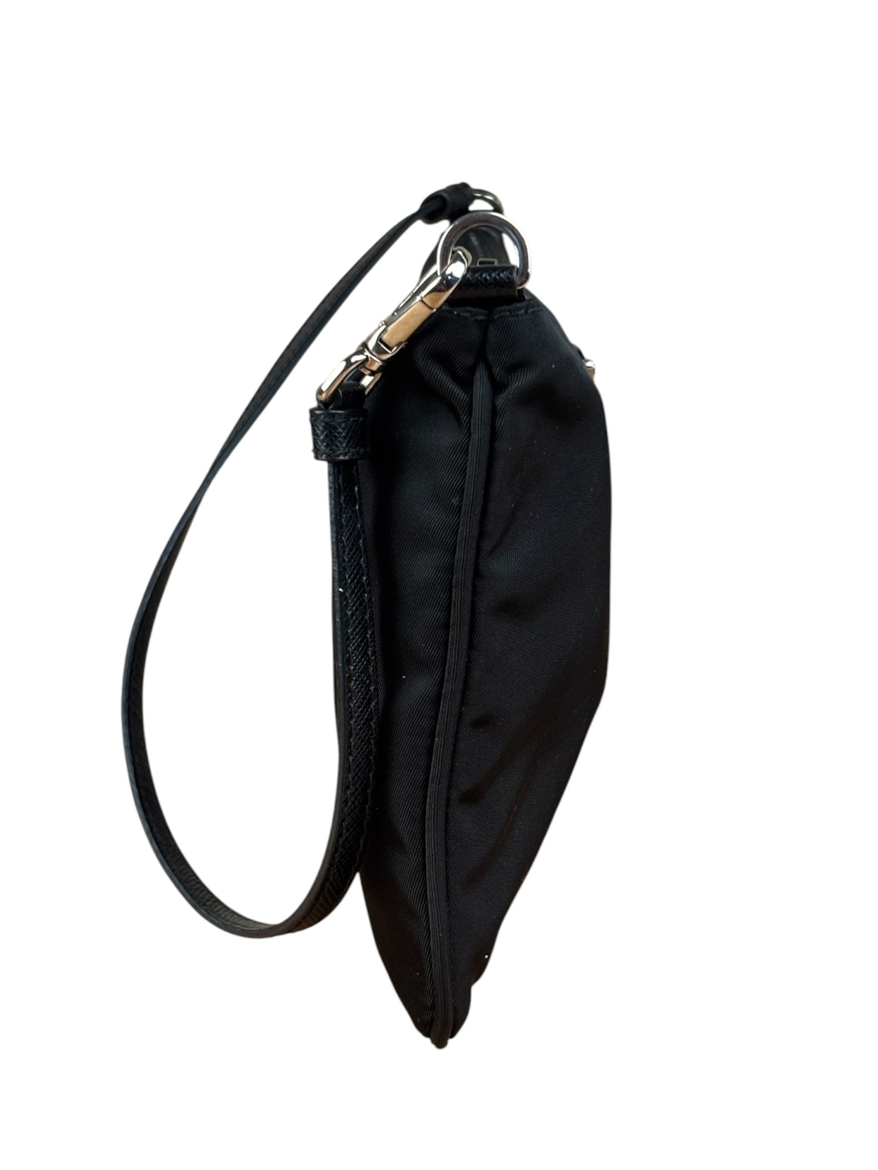 Prada Black Leather Trim Tessuto Nylon Pochette