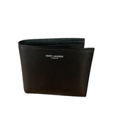 Yves Saint Laurent Leather Bi-Fold Wallet Black