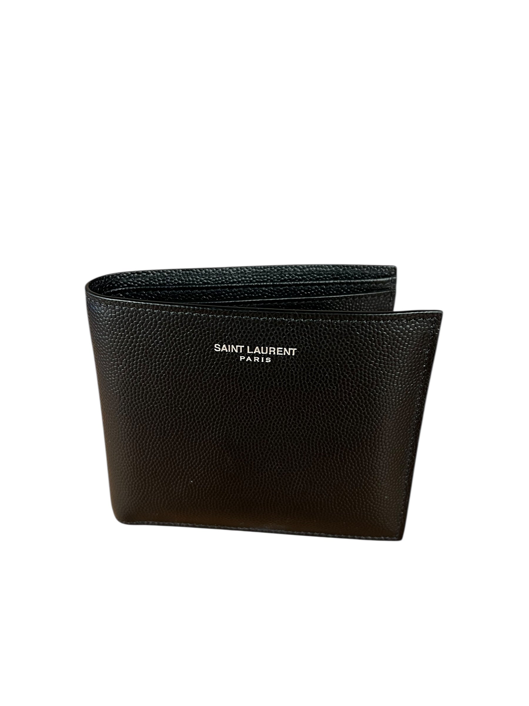 Yves Saint Laurent Leather Bi-Fold Wallet Black