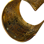 Chanel Vintage Gold CC Print Cuff Bracelet