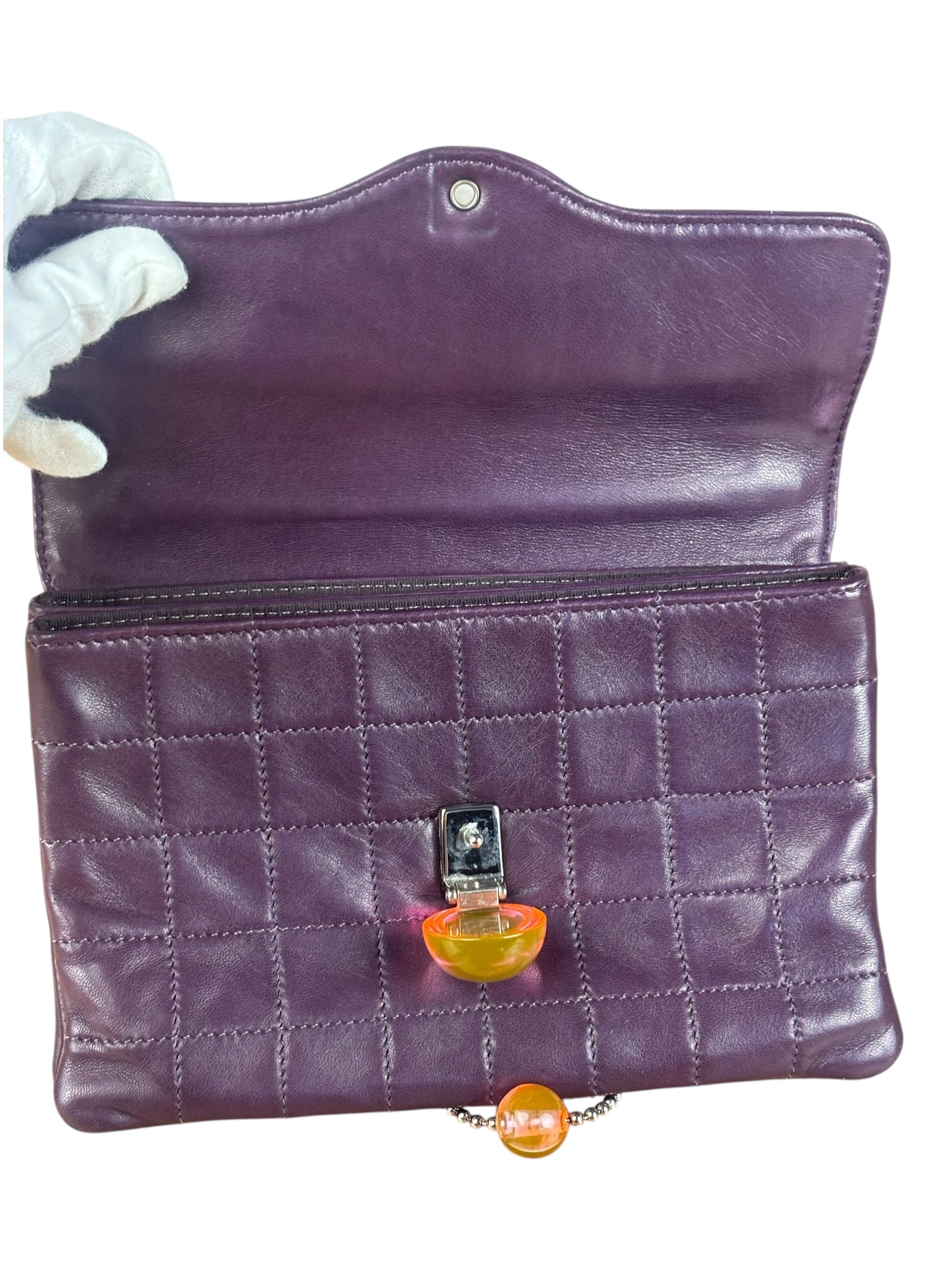 Chanel Purple Lambskin Ball Button Flap 2001