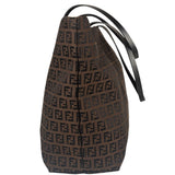 Fendi FF Vintage Brown Zucca Print Zip Shoulder Tote