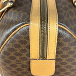Celine Vintage Brown Coated Macadam Boston Handbag