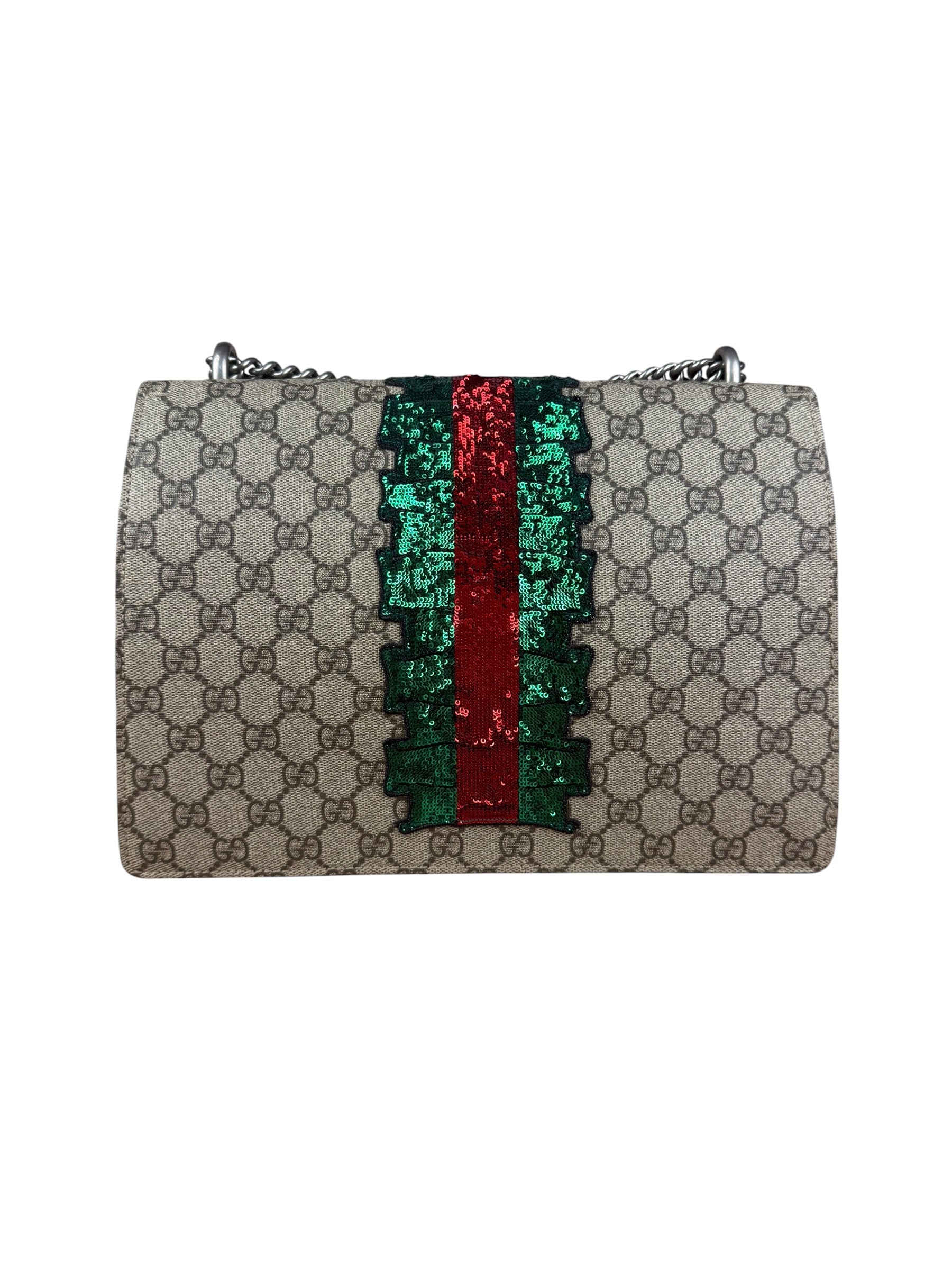 Gucci GG Embellished Patchwork Dionysus Chain Bag