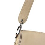 Christian Dior Vintage Beige Leather Stitch Saddlebag