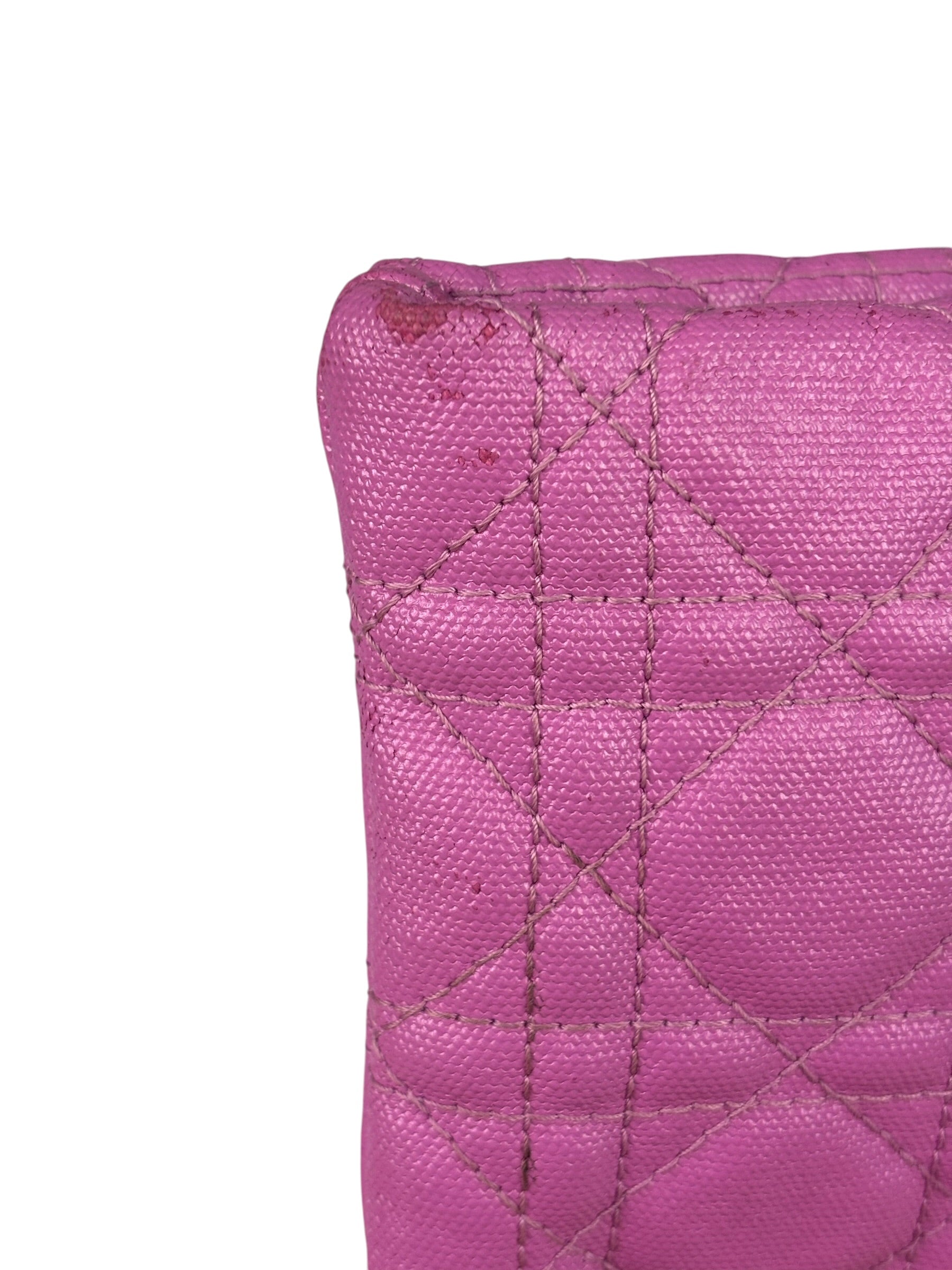 Christian Dior Fuchsia Leather  Flat Pouch