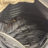 Damaged Prada Vintage Black Tessuto Nylon Leather Trim Saddle Flap Shoulder Bag