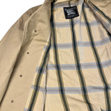 Burberry Vintage Khaki Plaid Lined Mid-Length Coat