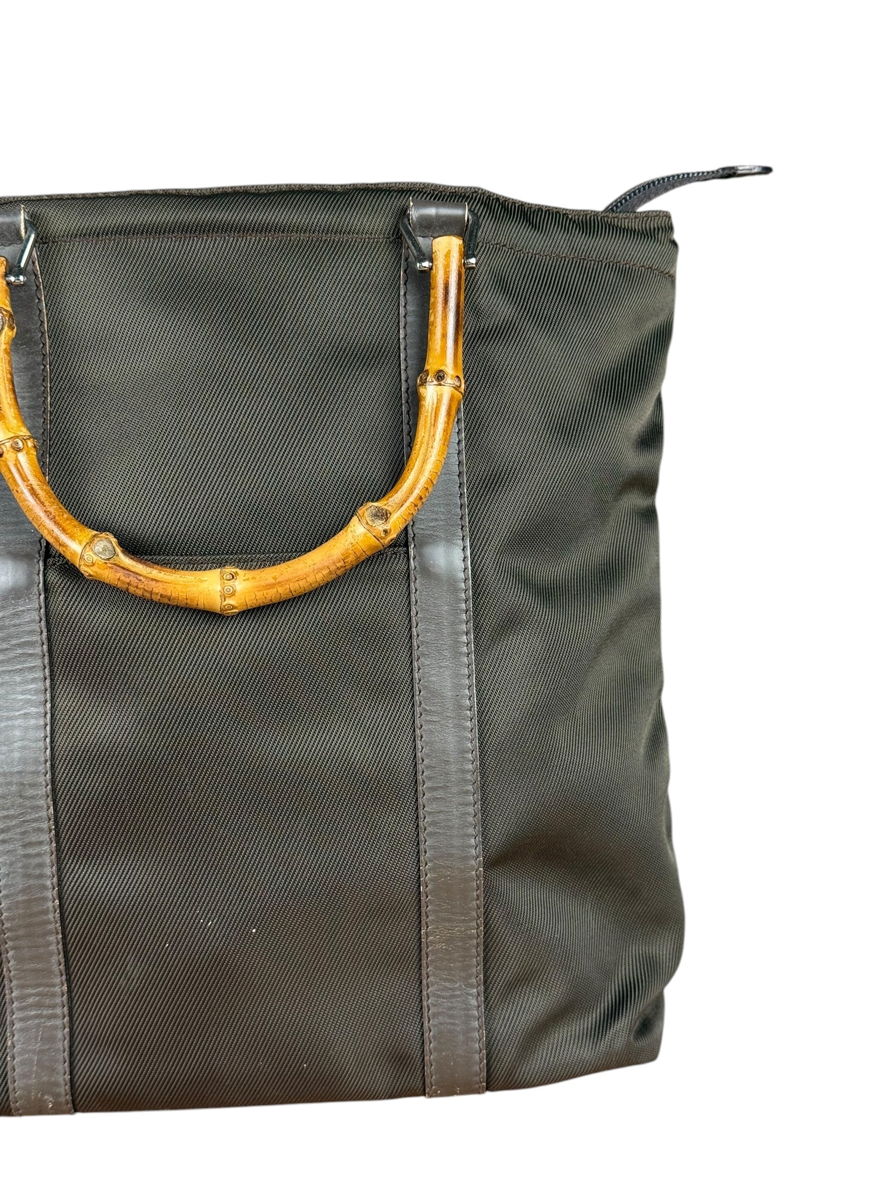 Gucci Nylon Bamboo Top Handle Bag
