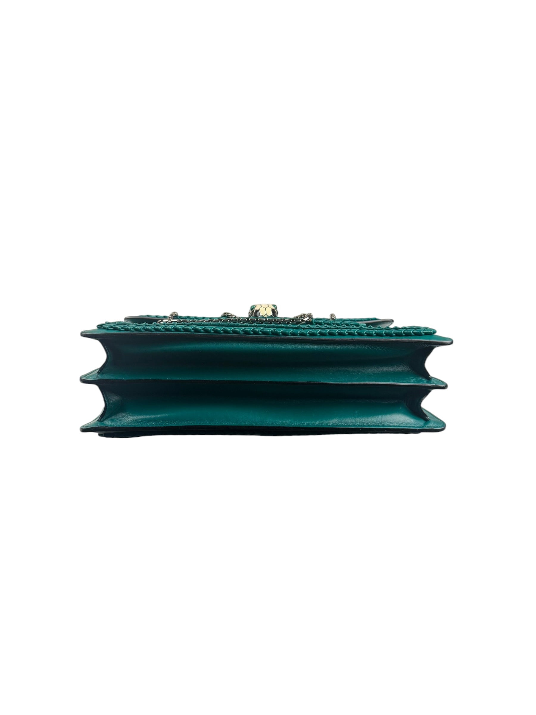 Bvlgari Green Leather Serpenti Forever Shoulder Bag
