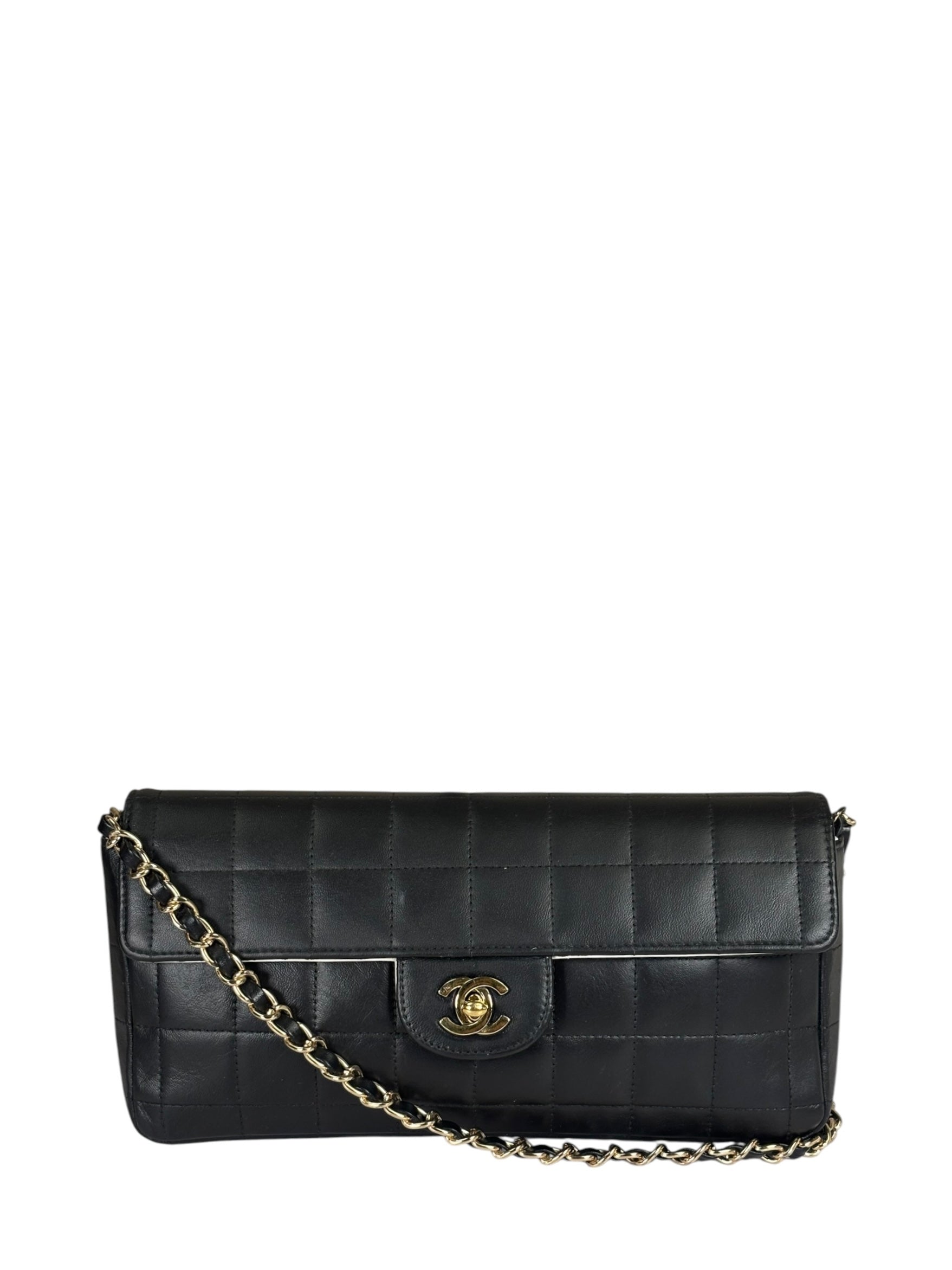 Chanel Black Chocolate Bar East West Flap Bag 2002